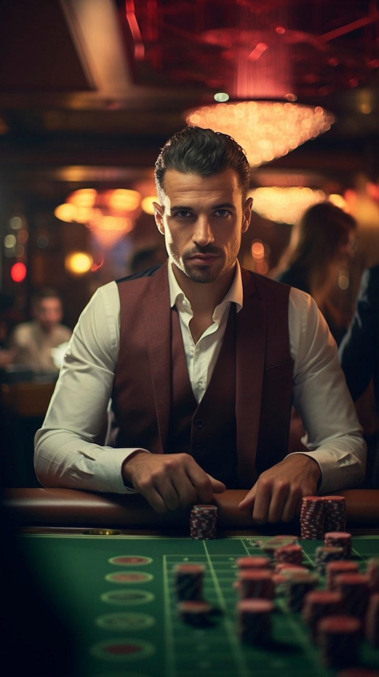 Live blackjack table with real dealer and bet placement